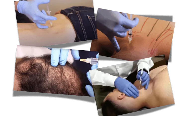 Mockup das videoaulas sobre Terapia Neural com imagens clínicas